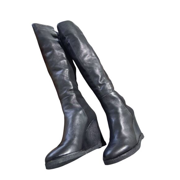 Vince Camuto Leather Women's 8½M Knee High Wedge Platform Stretch Kaelen Boots - Picture 13 of 13